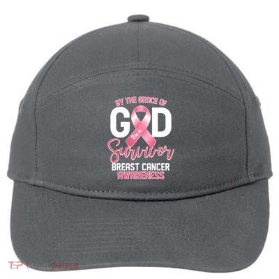 By The Grace Of God IM A Survivor Breast Cancer Awareness 7-Panel Snapback Hat
