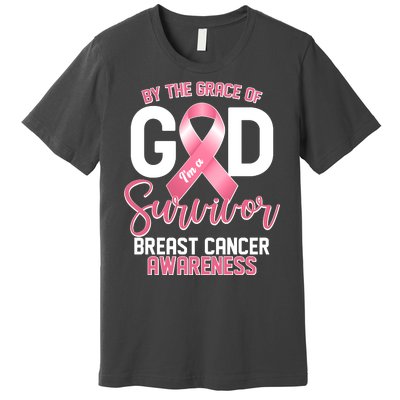 By The Grace Of God IM A Survivor Breast Cancer Awareness Premium T-Shirt