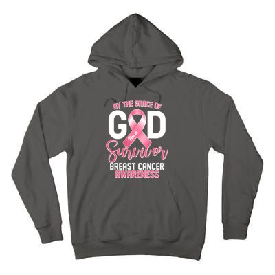 By The Grace Of God IM A Survivor Breast Cancer Awareness Tall Hoodie