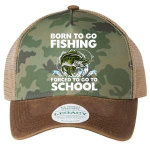 Born To Go Fishing Forced School Funny Boy Legacy Tie Dye Trucker Hat