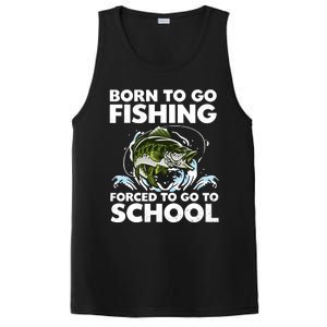 Born To Go Fishing Forced School Funny Boy PosiCharge Competitor Tank