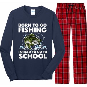 Born To Go Fishing Forced School Funny Boy Long Sleeve Pajama Set