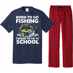 Born To Go Fishing Forced School Funny Boy Pajama Set