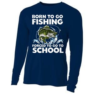 Born To Go Fishing Forced School Funny Boy Cooling Performance Long Sleeve Crew