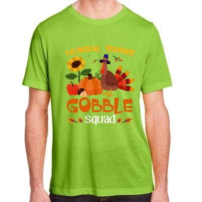 Bilingual Teacher Gobble Squad Thanksgiving Turkey Funny Great Gift Adult ChromaSoft Performance T-Shirt