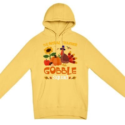 Bilingual Teacher Gobble Squad Thanksgiving Turkey Funny Great Gift Premium Pullover Hoodie