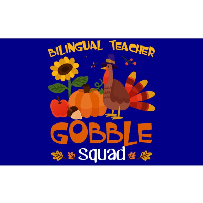 Bilingual Teacher Gobble Squad Thanksgiving Turkey Funny Great Gift Bumper Sticker