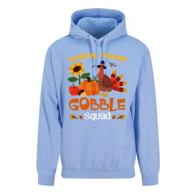 Bilingual Teacher Gobble Squad Thanksgiving Turkey Funny Great Gift Unisex Surf Hoodie