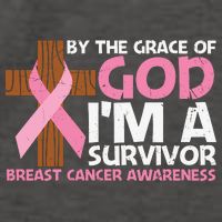 By The Grace Of God I'm A Survivor Breast Cancer Awareness Cross Pink Ribbon Vector Backpack