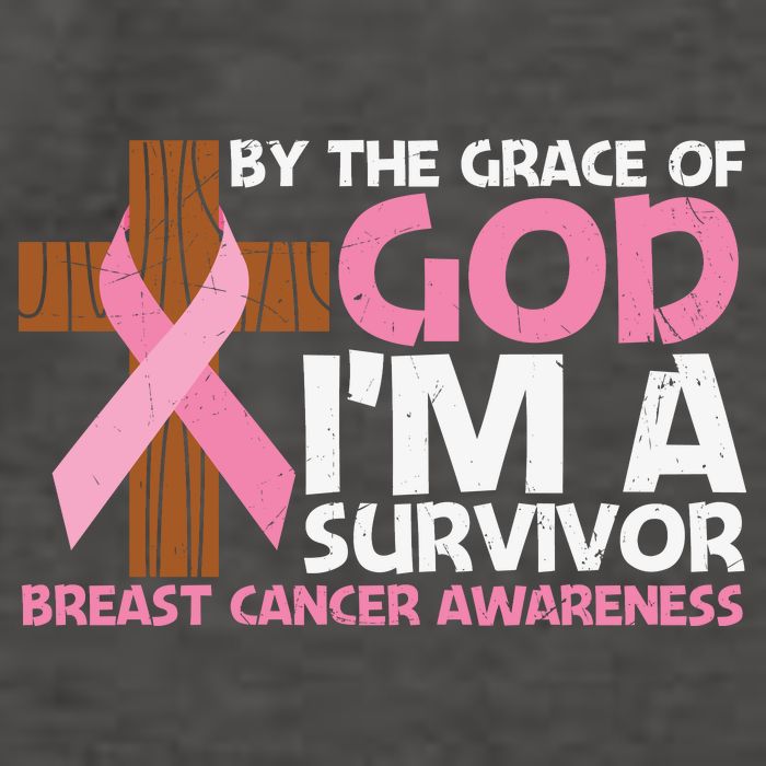 By The Grace Of God I'm A Survivor Breast Cancer Awareness Cross Pink Ribbon Vector Backpack