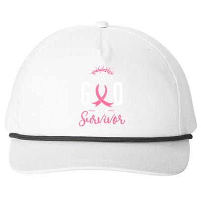 By The Grace Of God I'm A Survivor Fight Breast Cancer Women Snapback Five-Panel Rope Hat