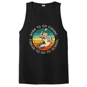 Born To Go Fishing Forced To Go To School Funny Fishing PosiCharge Competitor Tank