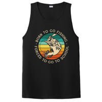 Born To Go Fishing Forced To Go To School Funny Fishing PosiCharge Competitor Tank