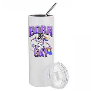 Born This Gay Rainbow Tea Equality Lesbian Lgbt Pride Great Gift Stainless Steel Tumbler