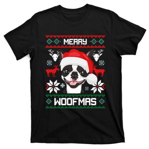 Boston Terrier Gift For Merry Christmas Woofmas Clothes T-Shirt