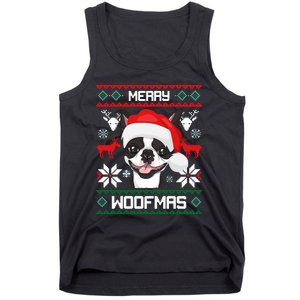 Boston Terrier Gift For Merry Christmas Woofmas Clothes Tank Top