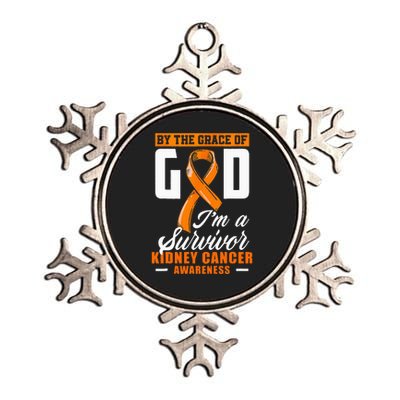 By The Grace God Im A Survivor Kidney Cancer Survivor Metallic Star Ornament