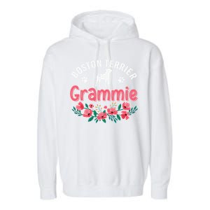 Boston Terrier Grammie Gifts Mom Funny Dog Lover Christmas Garment-Dyed Fleece Hoodie