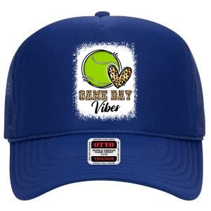 Bleached Tennis Game Day Vibes Tennis Mom Game Day Season Gift High Crown Mesh Back Trucker Hat