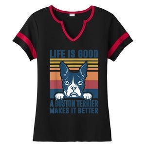 Boston Terrier Gifts For Women Men Boston Terrier Dad Mom Ladies Halftime Notch Neck Tee