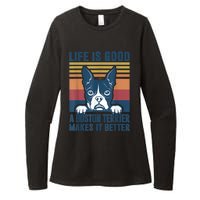 Boston Terrier Gifts For Women Men Boston Terrier Dad Mom Womens CVC Long Sleeve Shirt