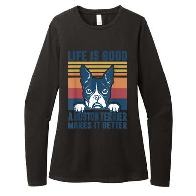 Boston Terrier Gifts For Women Men Boston Terrier Dad Mom Womens CVC Long Sleeve Shirt