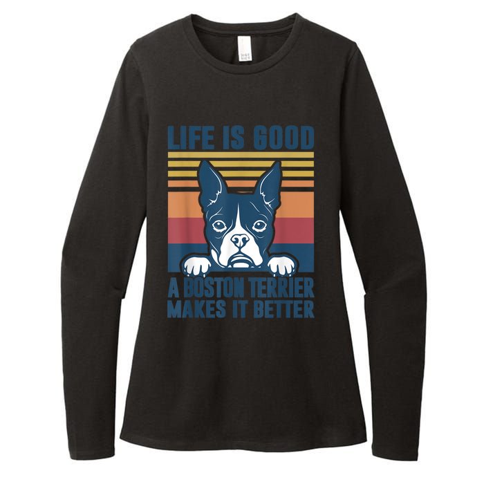 Boston Terrier Gifts For Women Men Boston Terrier Dad Mom Womens CVC Long Sleeve Shirt