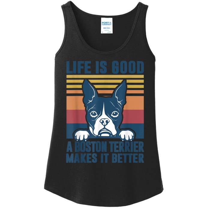 Boston Terrier Gifts For Women Men Boston Terrier Dad Mom Ladies Essential Tank