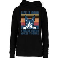 Boston Terrier Gifts For Women Men Boston Terrier Dad Mom Womens Funnel Neck Pullover Hood