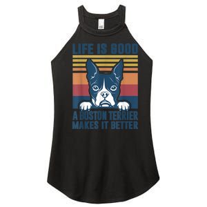 Boston Terrier Gifts For Women Men Boston Terrier Dad Mom Women's Perfect Tri Rocker Tank