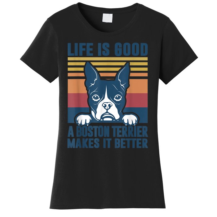 Boston Terrier Gifts For Women Men Boston Terrier Dad Mom Women's T-Shirt