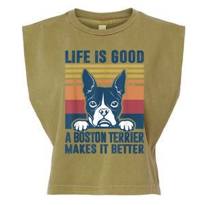 Boston Terrier Gifts For Women Men Boston Terrier Dad Mom Garment-Dyed Women's Muscle Tee