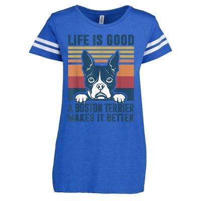 Boston Terrier Gifts For Women Men Boston Terrier Dad Mom Enza Ladies Jersey Football T-Shirt