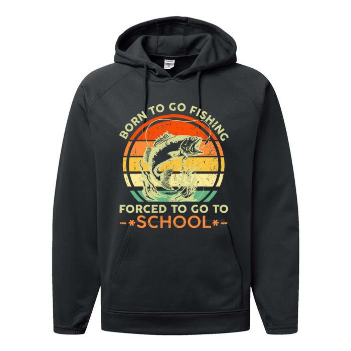 Born To Go Fishing Forced School Performance Fleece Hoodie