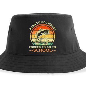 Born To Go Fishing Forced School Sustainable Bucket Hat