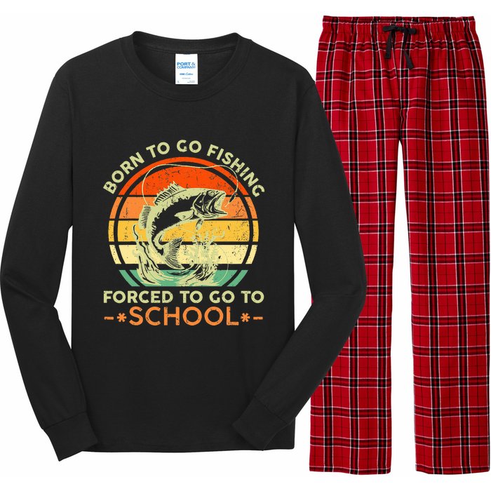 Born To Go Fishing Forced School Long Sleeve Pajama Set