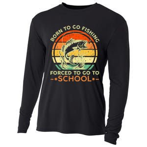 Born To Go Fishing Forced School Cooling Performance Long Sleeve Crew