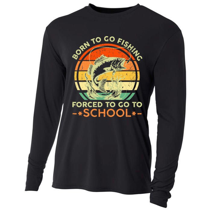 Born To Go Fishing Forced School Cooling Performance Long Sleeve Crew