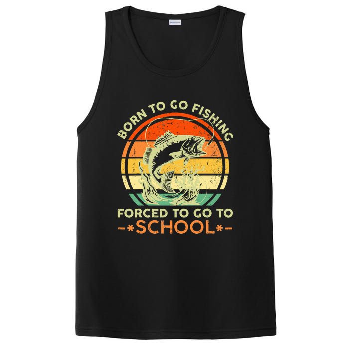 Born To Go Fishing Forced School PosiCharge Competitor Tank