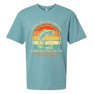 Born To Go Fishing Forced School Sueded Cloud Jersey T-Shirt