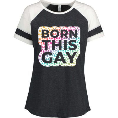 Born This Gay (Panda Edition) Cute Gift Enza Ladies Jersey Colorblock Tee