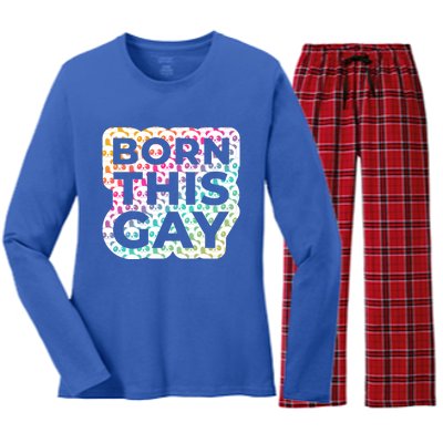 Born This Gay (Panda Edition) Cute Gift Women's Long Sleeve Flannel Pajama Set 