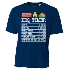 Bbq Timer Grill Beer Barbecue Funny Grilling Saying Cooling Performance Crew T-Shirt