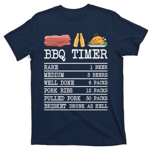 Bbq Timer Grill Beer Barbecue Funny Grilling Saying T-Shirt