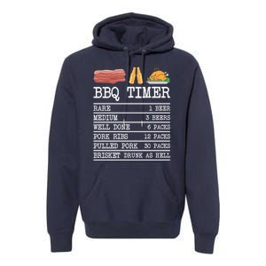 Bbq Timer Grill Beer Barbecue Funny Grilling Saying Premium Hoodie