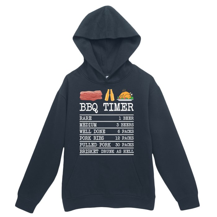 Bbq Timer Grill Beer Barbecue Funny Grilling Saying Urban Pullover Hoodie