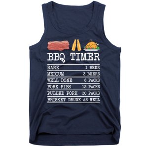 Bbq Timer Grill Beer Barbecue Funny Grilling Saying Tank Top