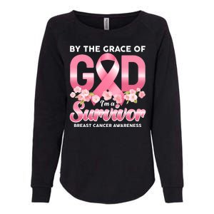 By The Grace Of God Im A Survivor Breast Cancer Awareness Womens California Wash Sweatshirt