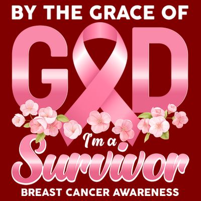 By The Grace Of God Im A Survivor Breast Cancer Awareness T-Shirt