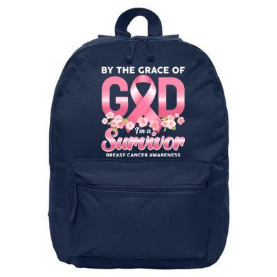 By The Grace Of God Im A Survivor Breast Cancer Awareness 16 in Basic Backpack